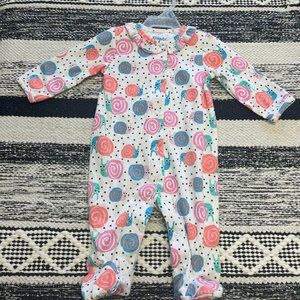 Long Sleeve Baby Girl Footie; 0 - 3M